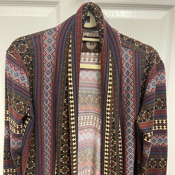 Double D Ranch Pattern Open Front Cardigan - Picture 2 of 10